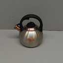 3.1 Quart Teal Whistling Tea Kettle for Stove Top, Food Grade Stainless Steel (Silver)