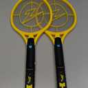 ZAP iT! Electric Fly Swatter Racket & Mosquito Zapper with Blue Light Attractant - High Duty 4,000 Volt Electric Bug Zapper Racket - Fly Killer USB Rechargeable Fly Zapper Indoor Safe - 2 Pack, Yellow (Large)