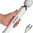 CHARMING 10 Speeds Wired Powerful Handheld Electric Back Massager with Strong Vibration, Personal Therapy Massager for Sports Recovery, Muscle Aches, Body Pain (White)