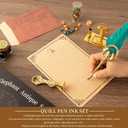 NC Feather Quill Pen Set - Calligraphy Ink Set, Dip Pen, Valentine's Day Gift, Holiday Ideal (Green)