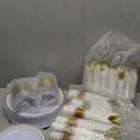 350 Piece Gold Dinnerware Set,100 Plastic Plates, 50 Cups,50 Pre Rolled Napkins with Plastic Silverware, Disposable Gold Dinnerware Set for 50 Guest