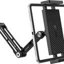 iPad Wall Mount Holder, Heavy Duty Aluminum Tablet Wall Mount, Full Motion Tilt & Swivel Base, Adjustable Foldable for Kitchen, Gym, Fits iPad Pro Air Mini, Galaxy Tab, 4.7-13" Phones & Tablets, Black