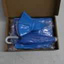 3 Pcs Raincoat Porch Goose Outfit Winter Raincoat Umbrella with Name Wooden Sign for Lawn Cement 23" Goose Statue Clothes Outdoor Patio Yard Lawn Decoration(Blue)