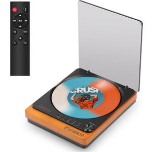 JA-310R Retro Wooden Compact CD Player with Bluetooth 5.3 Transmitter/Optical/USB/AUX, Lossless HiFi Audio Desktop CD Player with Remote Control for Home Audio System (No Built-in Speakers & Battery)