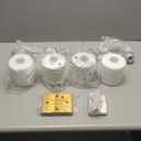 Stainless Steel Milk Glass Vanity Lights for Bathroom, 4 Light Gold Bathroom Light Fixtures Over Mirror, Ceramic E26 Sockets Wall Mounted