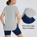 Women's Short Sleeve Workout Tops Moisture Wicking Cooling Shirts UV Protection Quick Dry Athletic Activewear (Medium, Grey)