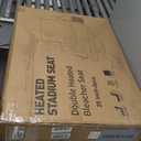 HOPERAN Heated Stadium Seats for Bleachers with Back Support Wide Cushion, Extra Portable Bleacher Seat Foldable Stadium Chair, USB 3 Levels of Heat, Pockets for Outdoor Indoor Sports 25" Blue 2pcs