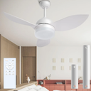ROMASS Ceiling Fans with Lights and Remote, LED Outdoor/Indoor Ceiling Fans White 38 inch Noiseless 3 Colors Dimmable 6 Speeds Ceiling Fans for Bedroom, Living Room, Kitchen, Patio, Hallway