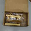 Ravinte 5 Pack Brass 2-1/2 Inch Hole Center Champagne Gold Handles Square Cabinet Hardware Stainless Steel Pulls for Kitchen Cupboard Drawers 4 Inch Overall Length