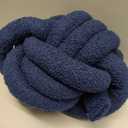 Uvvyui Knot Pillows, 14 Inch Decorative Throw Pillows Round Pillows Cushion, Soft Handmade Knotted Ball Pillow Plush Cushion Home Decor for Bed Couch Living Room (Navy, 14 Inch)