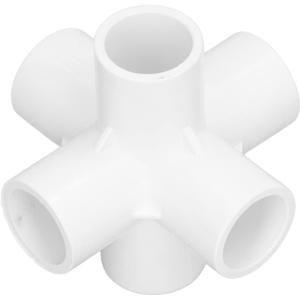 PVC Pipe Connector, 10 PCS PVC Fitting Connector, 6 Way Side Outlet Tees Fitting Elbow (White)