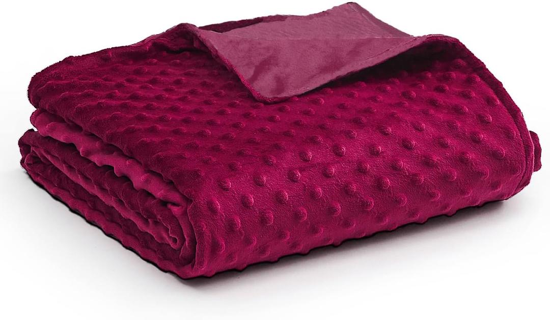 YnM Fuzzy Duvet Cover for Weighted Blankets (Red, 60''x80'')