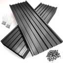 NeatiEase 20 Pcs Metal Roofing Panels, 5.1 Feet Corrugated Galvanized Roofing Panels Metal Siding Panels with Steel Screws for Pergola, Gazebo, Shed, Outdoor Storage, Chicken Coop,Garages (Black)