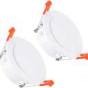 PATIKIL 3.9" Spring Ceiling Cover Plate, Recessed Light Trim Wall Mount Downlight Hole Cap Decorative Panel with Buckle Suitable for 3.1-3.5inch Round Hole Glass Ceiling Openings, White