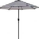 Blissun 9' Outdoor Patio Umbrella, Outdoor Table Umbrella, Yard Umbrella, Market Umbrella with 8 Sturdy Ribs, Push Button Tilt and Crank