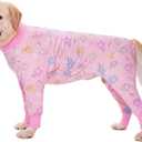 Dog Recovery Suit After Surgery Female Male, Medium Large Dog Neuter Shirt Cone Alternatives Prevent Licking Surgical Onesies (Elephant, 4XL)