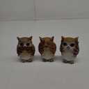3 piece Owl Statues Set for Home Decor - Hear-No, See-No, Speak-No Evil - Living Room, Office, Bathroom Decorations for Owl Lovers