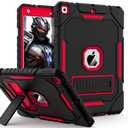 ZoneFoker Case for iPad 9th/8th/7th Generation 2021/2020/2019(10.2 inch), Heavy Duty Military Grade Shockproof Rugged Protective 10.2" Cover with Built-in Stand for iPad 9 8 7 Gen (Black+Red) : Electronics