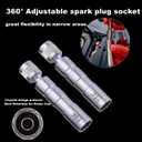 14mm&16mm Magnetic Swivel Spark Plug Socket 12-Point 3/8-Inch Drive 360 Adjustable 1mm Thin Wall Spark Plug Socket Set with Magnet Compatible with BMW Nissan Mini etc.