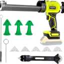 Professional Cordless Caulking Gun, Electric Sealant Gun with LED Light, 4-Speed Control, Anti-Drip, 10 Oz (300ml）Capacity, Compatible with DeWalt 20V Max Battery（Battery not included）