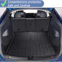 All Weather Rear Cargo Liners Trunk Tray Mats Protector Custom Compatible with 2020-2023 2024 2025 Model Y 5-SeatsNot for Juniper3D Waterproof Durable Odorless Flexible Black TPO Accessories