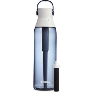 Brita Hard-Sided Plastic Premium Filtering Water Bottle, BPA-Free, Reusable, Replaces 300 Plastic Water Bottles, Filter Lasts 2 Months or 40 Gallons, Includes 1 Filter, Night Sky - 26 oz.
