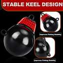Hollowfly Coated Downrigger Ball Weight with Keel Downrigger Weights Vinyl-Coated Trolling Weight for Boats Round Marine Accessories Black