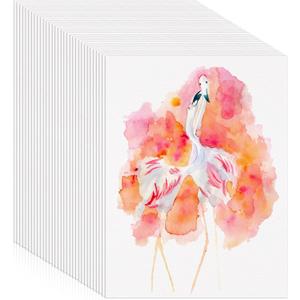 120 Sheets Watercolor Paper 8.5 x 11, 140 lb/300 GSM Cold Press Watercolor Paper Bulk White Water Color Paper for Kids Child Students Adults Artists Drawing