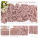10 Pack Dusty Pink Cheesecloth Table Runner 10FT Boho Gauze Fabric Table Runner Vintage Rustic Sheer Runners for Wedding Party Bridal Baby Shower Long Table Decorations