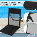Karenhi 4 Pcs Foldable Poolside Chairs Portable Beach Chair Folding Seat for Edge of Pool Provide Back Support with Carry Bag for Adults Traveling Camping Picnic Lawn