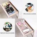 Oubonun Expandable Drawer Organizer 11.1 to 19.2 Width, Shallow Cosmetic Organizer 1.3 Height, 2 Packs, Clear Plastic Storage Trays for Dressing Table,Bathroom