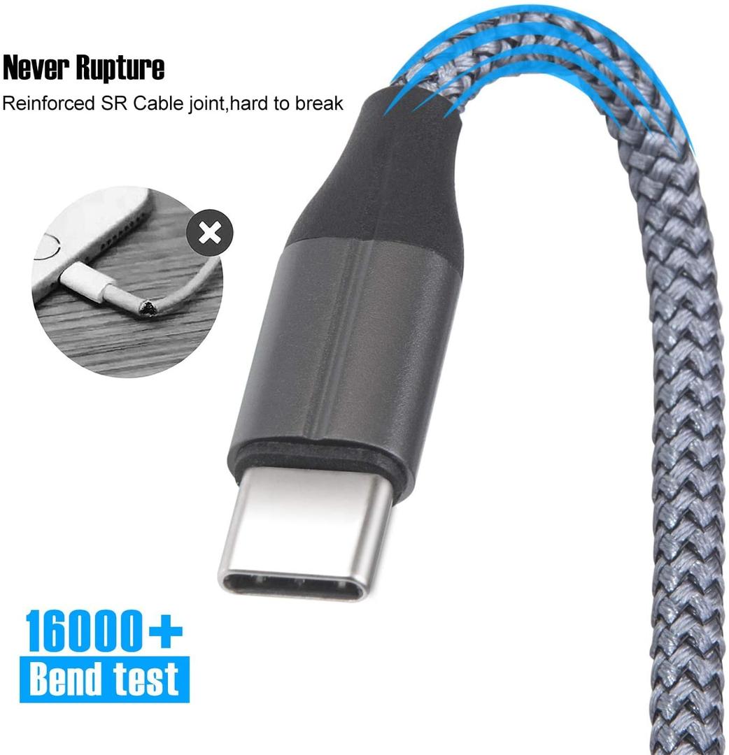 FEEL2NICE 3 Pack 10ft USB Type C to USB A 2.0 Fast Charger Compatible with Galaxy S10/S9/S8 Plus/Note 9/8, LG V30/V20/G5, USB C Devices