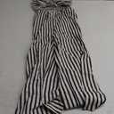SAFRISIOR Womens Tie Front Striped Jumpsuits Summer Tube Top Strapless Romper Wide Leg 2025 One Piece Outfits with Pockets, Small
