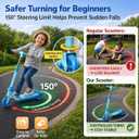 Kids Scooter Ages 3-7 - Three Wheel Preschool Toddler Kick Scooters,Safer Steering,Light Up Wheels, Adjustable Handlebar, Wide Anti-Slip Deck, Birthday for Boys Girls - Blue