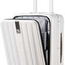 Hanke 20 Inch Carry On Luggage Hard Shell Suitcases with Wheels Luggage Suitcase Travel Luggage for Women Men Rolling Luggage Bags for Business Trip Weekender-Ivory white