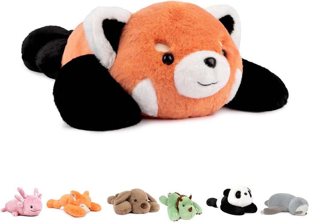 Niuniu Daddy 20" | 3.3 Pound Red Panda Weighted Stuffed Animals Plush Toy, Small Pillowfort Weighted Plush Animals for Kids Adults, Heavy Beads Body Stuffed Animal Pillow for Gift Birthday Christmas (Medium)