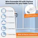 126in Cord Hider Kit, TV Wire Covers for Wall, Paintable Cable Management Kit, Cable Cover for Mounted TV, Hide Wires Along Wall, Brown Cord Cover, 8xL15.7in W0.95in H0.55in