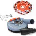 Dust Shroud for Angle Grinder 4.5-5 inch + Diamond Grinding Cup Wheel 5 inch, Universal Surface Grinding Shroud with Grinding Wheel for Concrete Surface, Cement, Marble, Rock, Granite