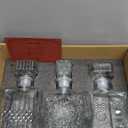 Whiskey Decanter Set of 3 Glass Liquor Decanters, Alcohol Bottles with Airtight Decanter for Tequila, Vodka and Brandy Unique Whiskey presents for Man, Dad, Husband and Home Bar Decor (28oz*2, 31oz*1)