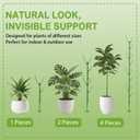 10Pcs Stackable Monstera Plant Support Stakes, Indoor Climbing Poles with Clips and Ties for Potted Plants and Pothos
