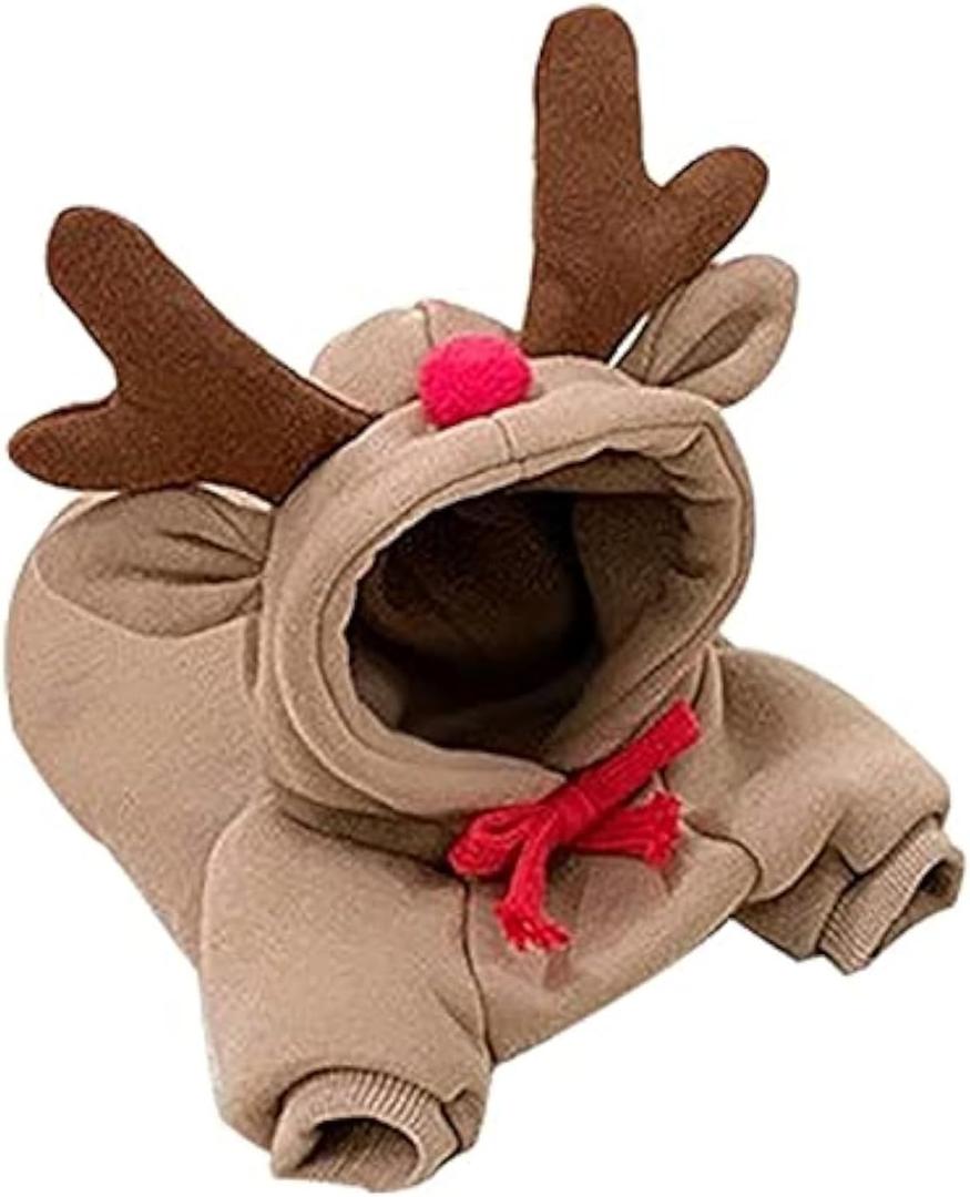 Warm Dog Winter Clothes Cute Fruit Dog Coat Hoodies Fleece Pet Dogs Costume Jacket for French Bulldog Chihuahua Ropa para Perro (Coffee, M)