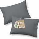 LANE LINEN 100% Organic Cotton Pillow Cases Queen Size Set of 2 (20"x30") - Cotton Pillowcases - Soft Black Pillow Case Set - Queen Pillowcase Pack of 2 - Charcoal