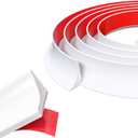 78 Inch Shower Threshold Water Dam, White Silicone Flexible Water Barrier, Self Adhesive Bathroom Kitchen Splash Guard for Sink, Shower, Bathtub