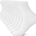 Compression Running Ankle Socks for Men and Women (6 Pairs), Quarter Athletic Socks for Running, Cycling, Golf, Work, Small-Medium
