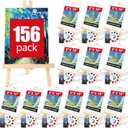 AROIC 156 PCS Professional Painting Set with Easels, 12 Wood Easels,120 Brushes with Nylon Brush Head,12 Drawing Board Art and 12 Palette, Painting Supplies Kit for Kids & Adults to Painting Party