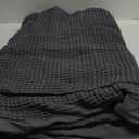 Bedsure Cooling Cotton Waffle King Size Blanket - Lightweight Breathable Summer Blanket of Rayon Derived from Bamboo for Hot Sleepers, Luxury Throws for Bed, Couch and Sofa, Dark Grey, 104x90 Inches