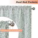 Chyhomenyc Anna White Green Curtains 84 Inch Length 2 Panels, Light Filtering 3D Embossed Textured Leaf Pattern Curtain Drapes for Bedroom Living Room, Each 38Wx84L Inches