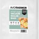 Avid Armor Vacuum Sealer Bags QUART PLUS Size 10"x13" 100 Pack for Food Saver and Seal A Meal Vac Sealers BPA Free Commercial Grade Sous Vide Vaccume Safe, Heavy Duty Universal Precut Storage Bag