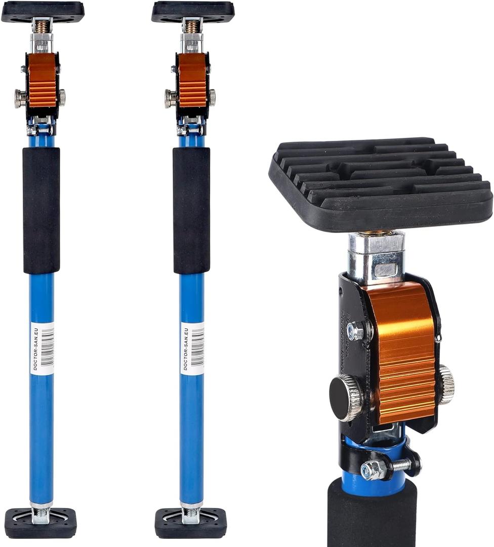 SAND MINE Third Hand Tool, Adjustable Support Pole, 3rd Hand Support System, Steel Support Rod for Cabinet Jacks Cargo Bars Drywall Support, Extends from 25 Inch to 45 Inch, 2 Pack