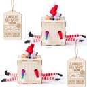16PCS Christmas Elf Crate Wooden Arrival Box Shipping Box Delivery Crate Decorative Boxes (4.9 Inch 3-Set)